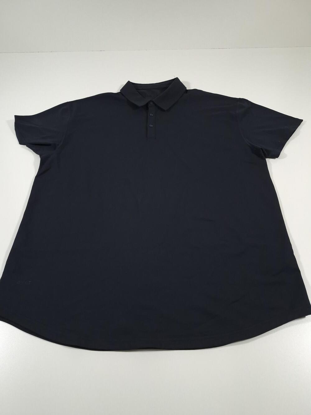 BYLT Basics Lux Polo Shirt Mens 2XL Blue Solid Stretch Jersey Casual Performance